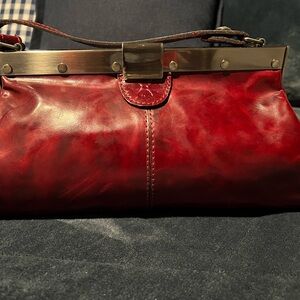 Elegant Red Leather Clutch